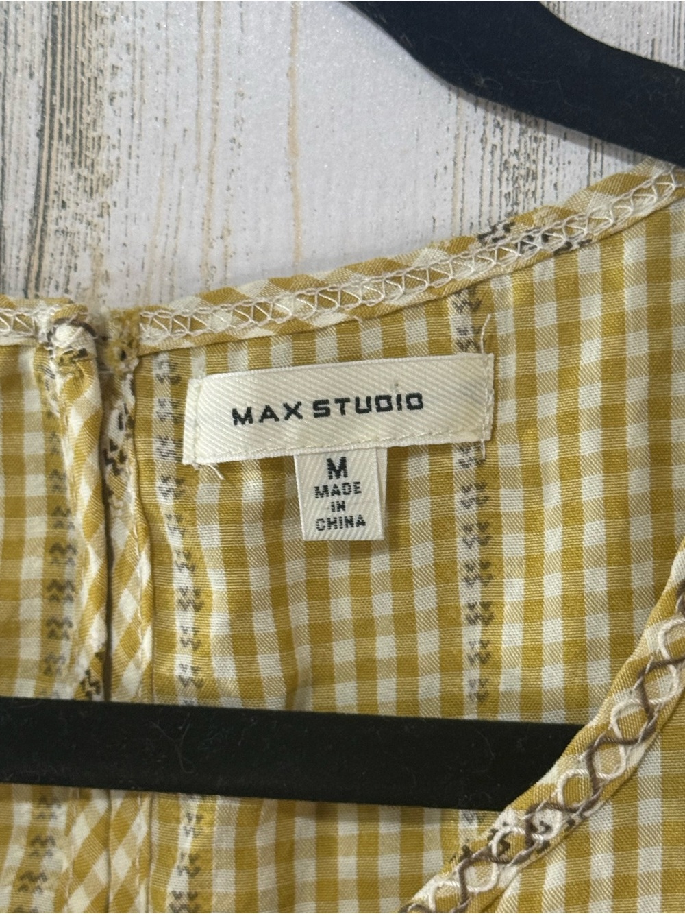 Max Studio Yellow Gingham Sleeveless Cotton Top - Picture 2 of 11